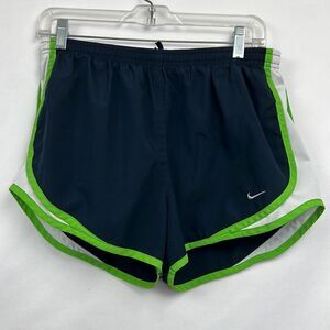 Nike Navy and green athletic running shorts size medium E UC